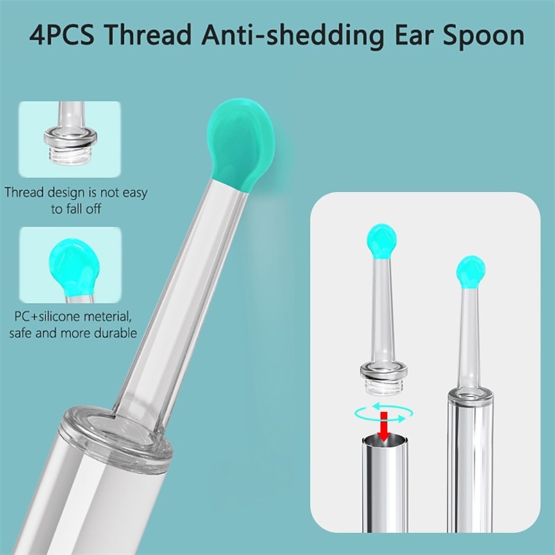 Rechargeable Ear Wax Removal Endoscope Kit with 5 Scoops, 8 Picks, and 1080P Camera, 1296P FHD Wireless Ear Otoscope with 6 LED 3.6mm Visual Ear Scope Camera 2025 - $35.99 –P2