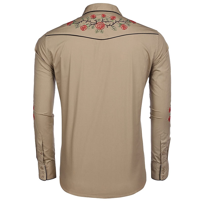 Per uomo Rosa Stampe astratte Camicia Camicia occidentale Camicia da cowboy Manica lunga Di tendenza Streetwear Originale Esterno Giornaliero Autunno inverno Collo ripiegabile Stampa Bottone giù Nero del 2025 a $26.99 –P10