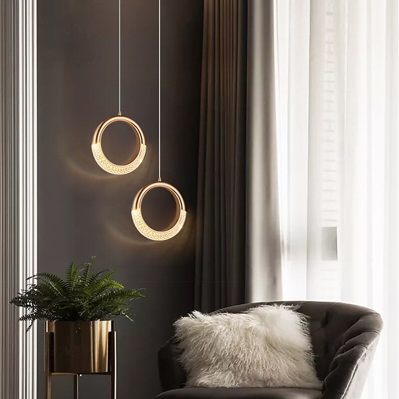 LED Pendant Lighting Ring Circle Design Pendant Light Fixture 1- Light Hanging Fixture for Bedroom ,Adjustable Length Indoor Lighting for Dinning Room Kitchen 2025 - $101.99 –P5