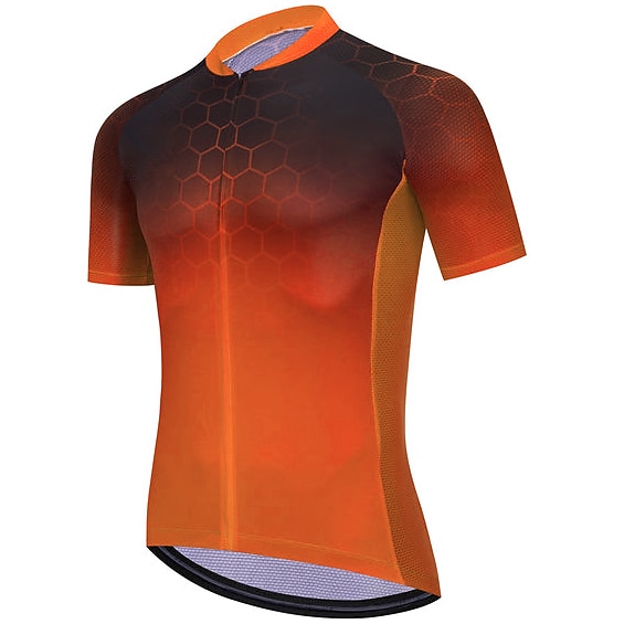 Herr Cykeltröja Geometrisk Lutning Kortärmad Cykel Överdelar med 3 bakfickor Bergscykling Vägcykling Snabb tork Reflexremsa Bakficka Fuktabsorberande sporter Gul Blå Orange Kläder 2025 - $30.99 –P4