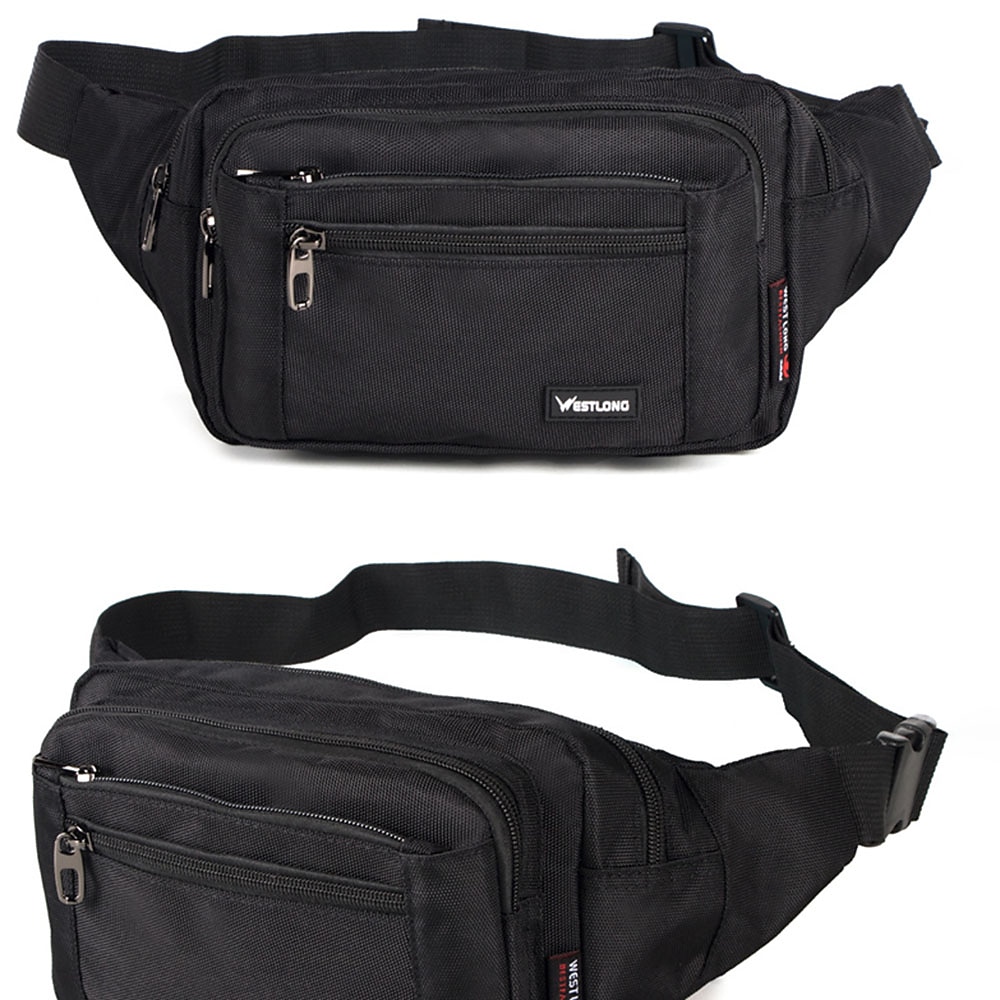 pánská crossbody kabelka fanny pack náprsní taška na opasek taška oxford látková venkovní denní zip obyčejná černá armáda zelená červená 2025 - $34.99 –P6