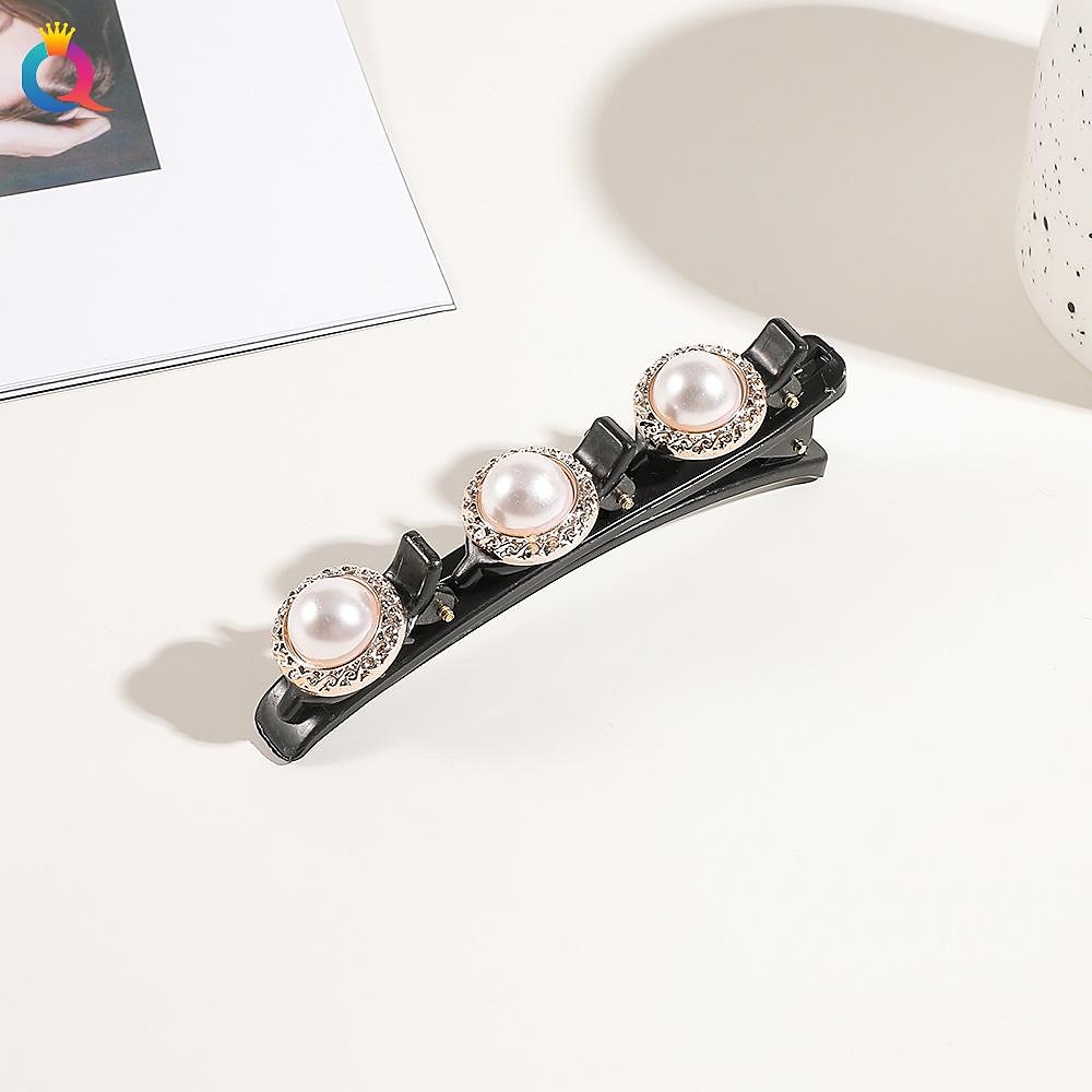 parkling Crystal Stone Braided Hair Clips with 3 Small Clips Pearl shaped hairpin duckbill clipBraided Hair Clip with Rhinestones for Women/Girls 2025 - $6.99 –P9