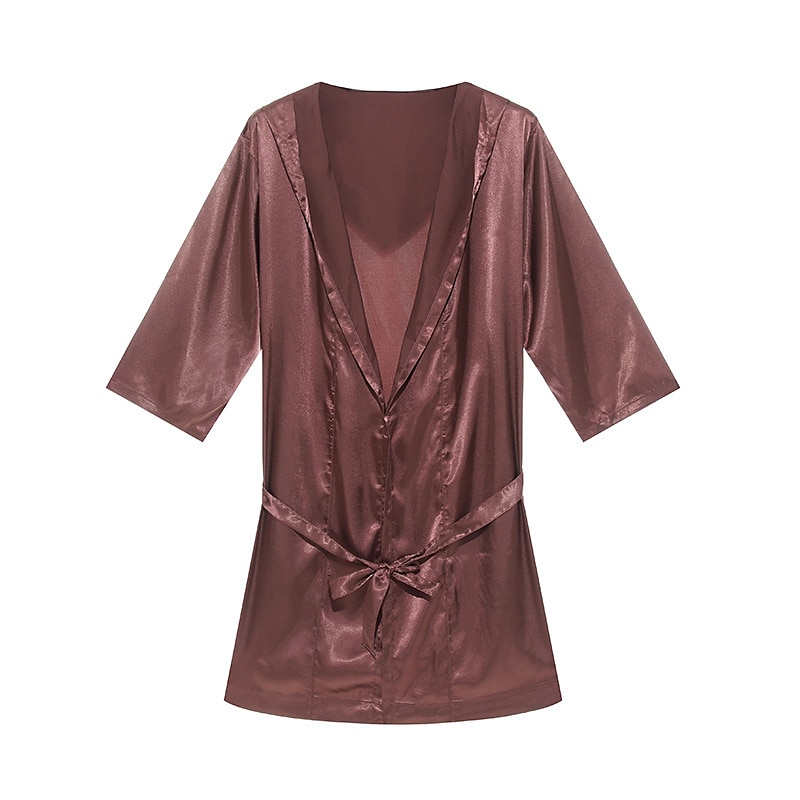 Herren Morgenmantel Bademantel Einfarbig Stilvoll Casual Heim Täglich Bett Polyester Atmungsaktiv Weich Kapuzenpullover Langarm Frühling Sommer Weiß Rosa 2025 - $27.99 –P2