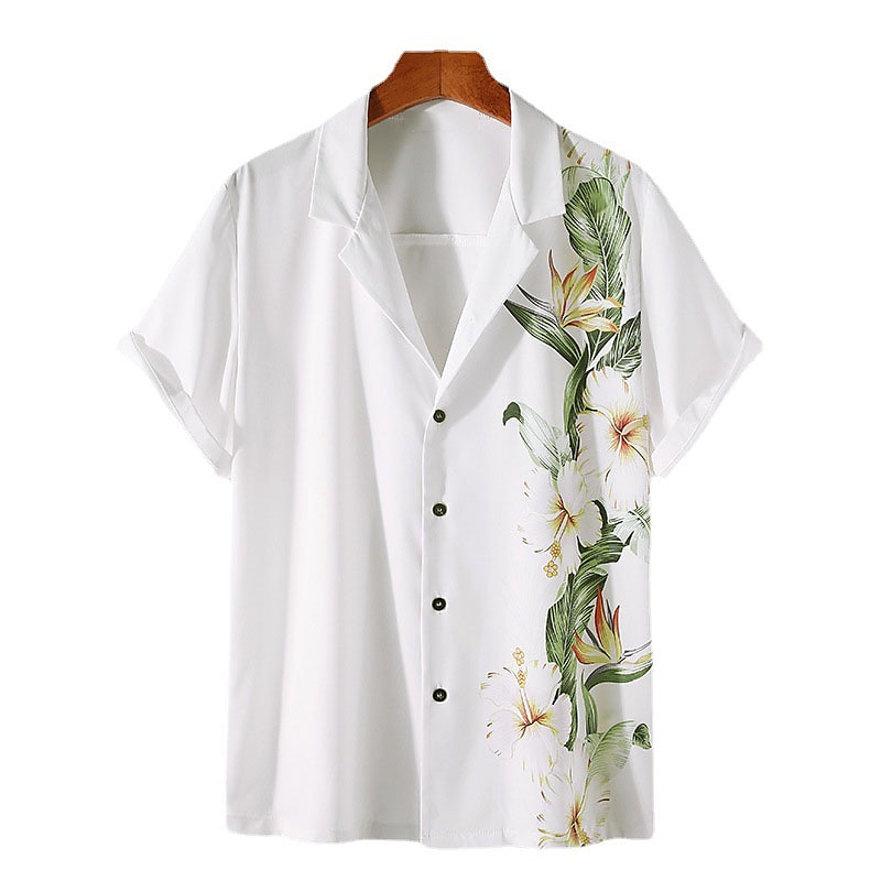 Herr Blommig Skjorta Knapp upp skjorta Kortärmad Tropisk Mode Hawaiisk Ledigt Helgdag Strand Sommar Vår Nedvikt Mönster Button-Down Gul Rubinrött Blå Purpur Grön 2025 - $24.99 –P4