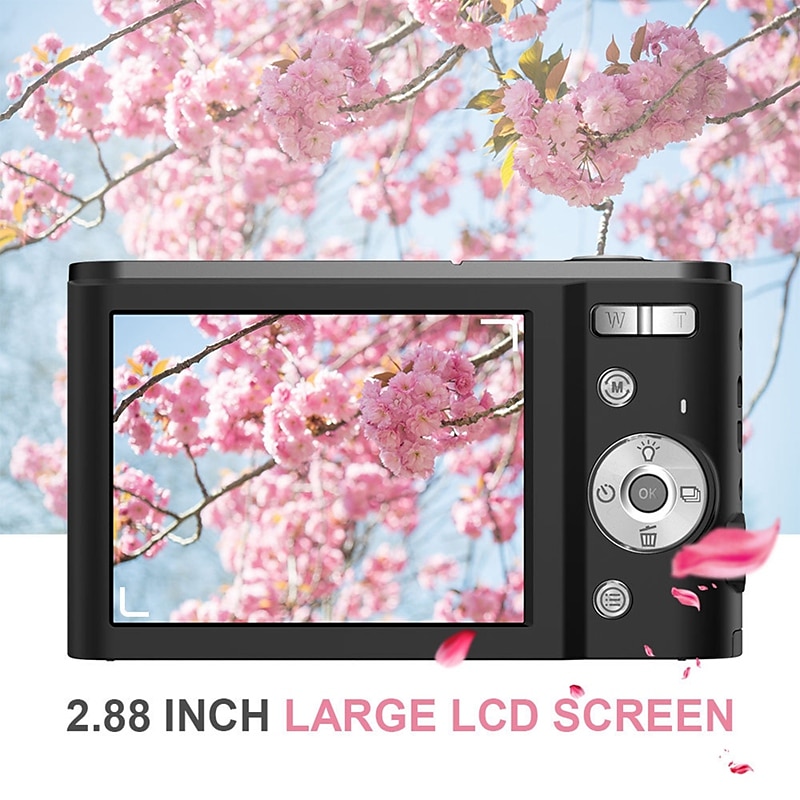 fotocamera digitale 1080p 48 mega pixel vlogging fotocamera con zoom 16x mini telecamere videoregistratore videocamera per principianti regalo di compleanno di natale del 2025 a $93.99 –P7
