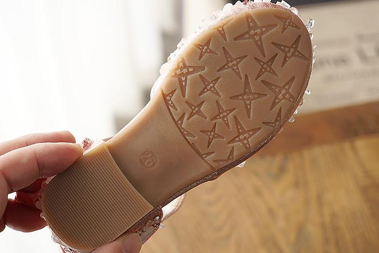Glinsterende kristallen bloemenmeisjesschoenen voor meisjes met satijnen strik en klittenbandsluiting – elegante prinsessenflats voor bruiloften, optochten en verjaardagsfeestjes 2025 - $26.99 –P3