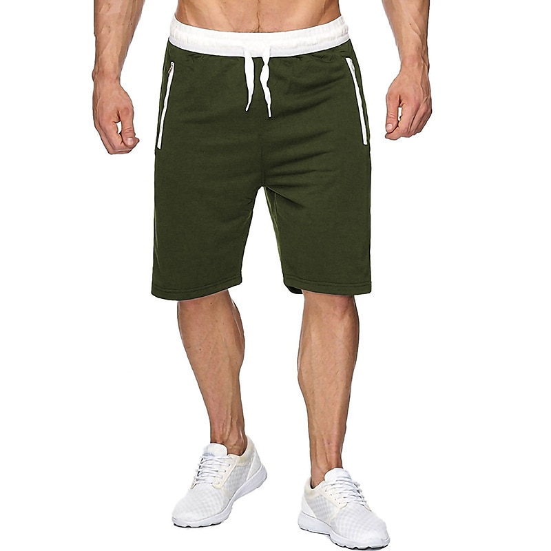 Men's Athletic Shorts Active Shorts Sweat Shorts Pocket Drawstring Solid Colored Comfort Wearable Knee Length Outdoor Daily Streetwear Casual Black Wine Micro-elastic 2025 - $12.49 –P11