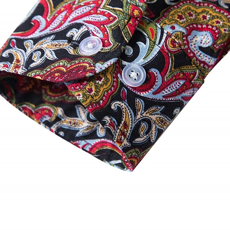 Bărbați Floral Imprimeu Paisley Cămașă Cămașă Boho Manșon Lung Sport Modă Șic Stradă În aer liber Zilnic Toamna iarna Răsfrânt Imprimeu Buton în jos Negru Roșu-aprins Mov Trifoi 2025 - $26.99 –P10