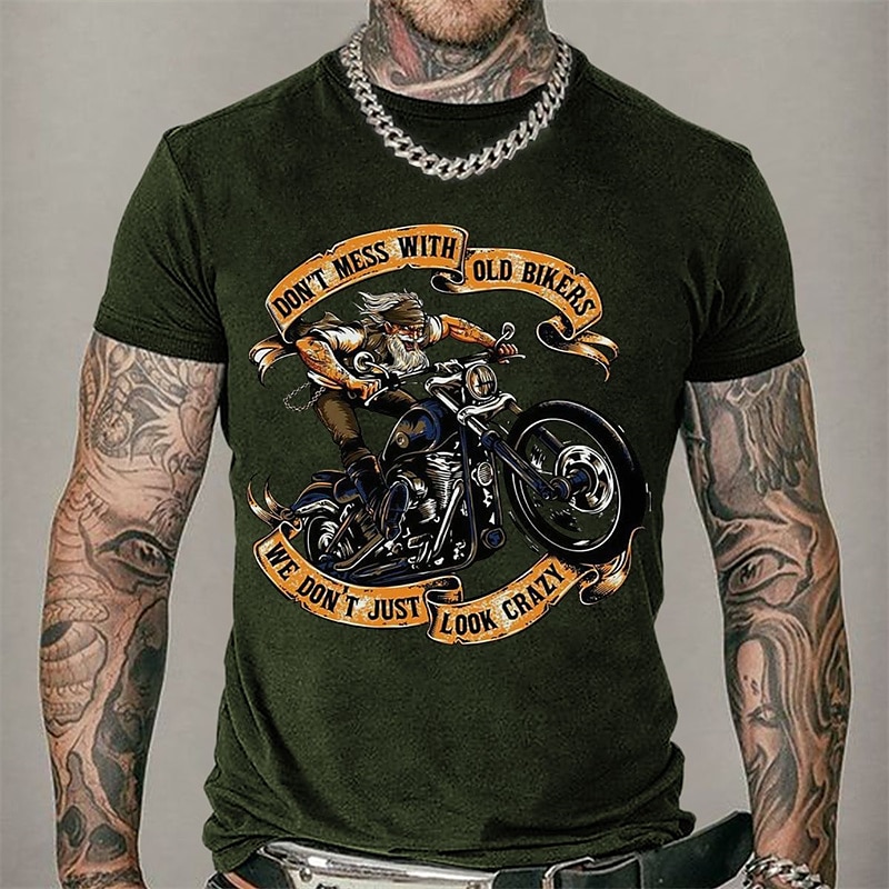 Homens Estampas Abstratas Motocicletas Camiseta Estilo casual Algodão Manga Curta Gráfico Camisa Preto Branco Azul Marinho Camiseta confortável Férias Rua Roupas de estilistas de 2025 por $15.99 –P4