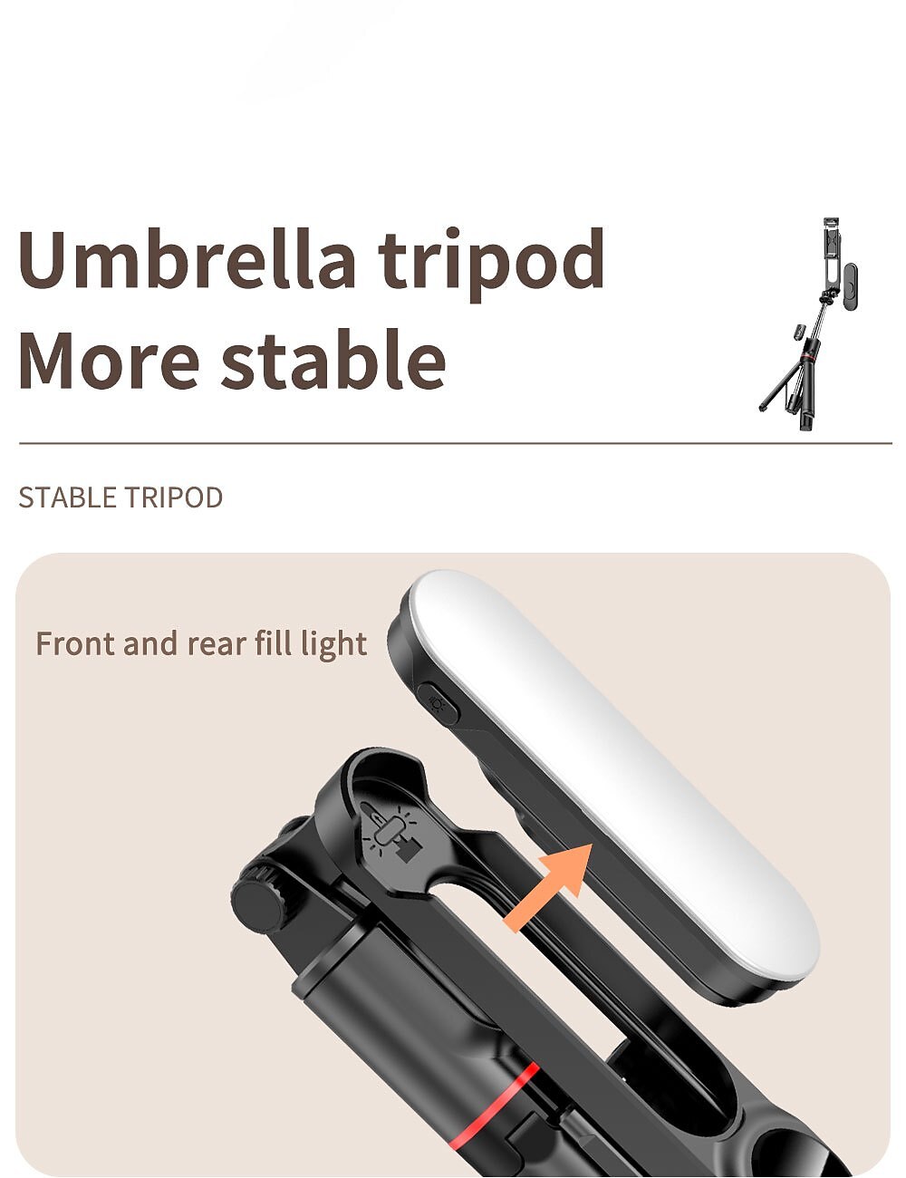 Stable Selfie Stick Tripod With Fill Light 44 Inch Extendable Selfie Stick With Wireless Remote And Tripod Stand 360 Rotation For IPhone 14/13/12/11 Pro/XS Max/XS/XR/X/8/7 Samsung And Smartphone 2025 - $33.99 –P2