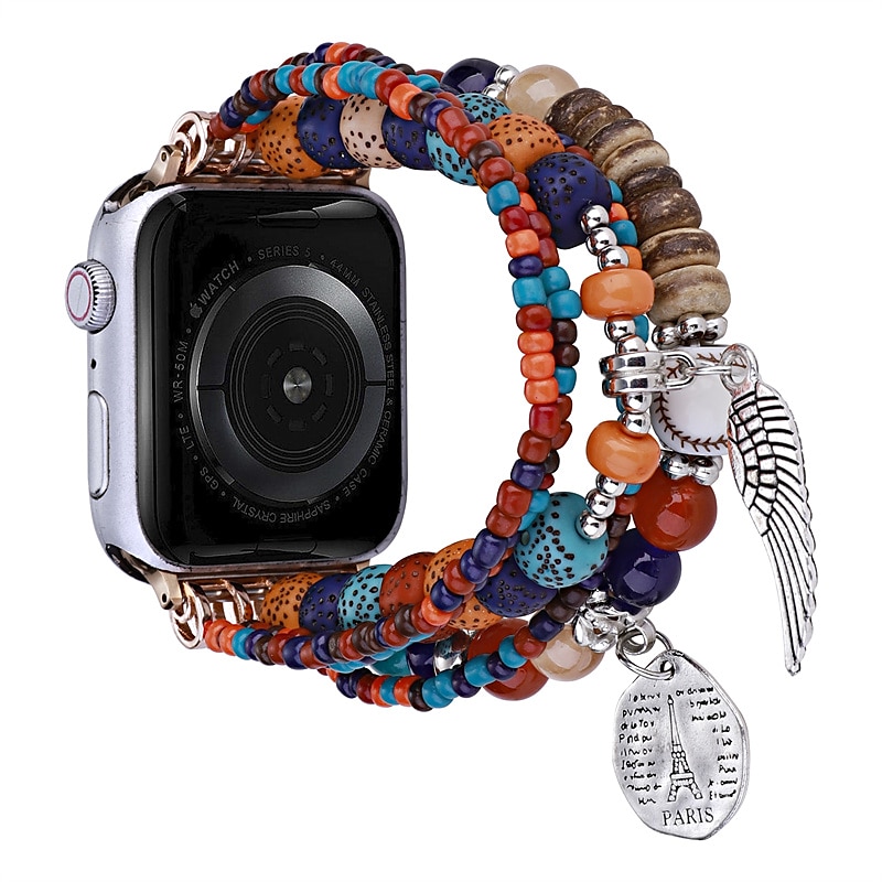 Corda trançada artesanal Compatível com Pulseira Apple Watch 38mm 40mm 41mm 42mm 44mm 45mm 49mm Feminino Com Miçangas Boho Contas pulseira de substituição para iwatch Ultra 2 Series 9 8 7 SE 6 5 4 3 de 2025 por $23.99 –P7