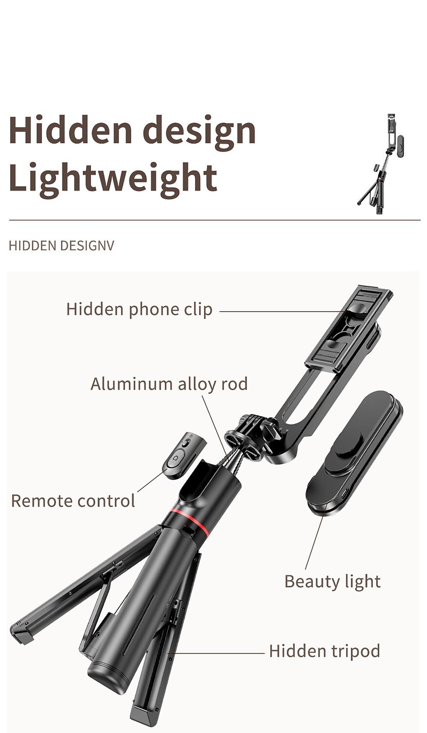 Stable Selfie Stick Tripod With Fill Light 44 Inch Extendable Selfie Stick With Wireless Remote And Tripod Stand 360 Rotation For IPhone 14/13/12/11 Pro/XS Max/XS/XR/X/8/7 Samsung And Smartphone 2025 - $33.99 –P9