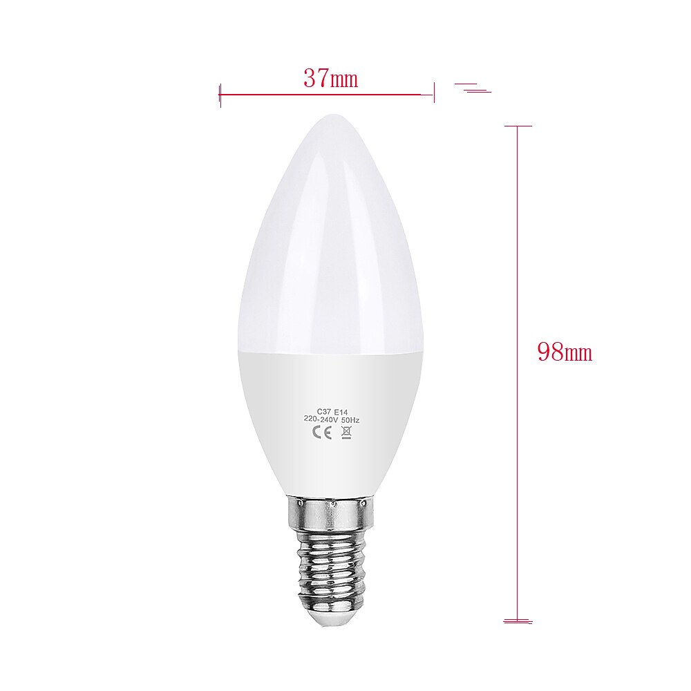 5 шт. 6 W LED лампы в форме свечи 450 lm E14 C37 12 Светодиодные бусины SMD 2835 Тёплый белый Холодный белый 220-240 V / RoHs / CE 2026 - $24.99 –P2