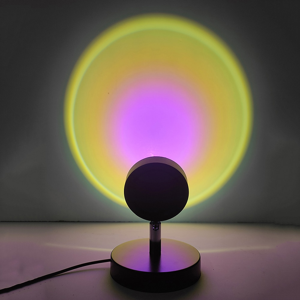 Sunset Lampe Sonnenuntergangs-Projektorlampe, USB-betriebene Regenbogen-Sonnenuntergangs-Atmosphärenlampe, 180 Grad drehbar für Wohnzimmer, Schlafzimmer, Nachttischlampe 2025 - $7.49 –P13