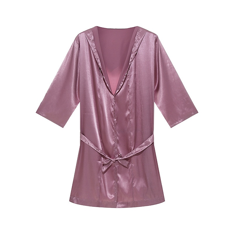 Herren Morgenmantel Bademantel Einfarbig Stilvoll Casual Heim Täglich Bett Polyester Atmungsaktiv Weich Kapuzenpullover Langarm Frühling Sommer Weiß Rosa 2025 - $27.99 –P14