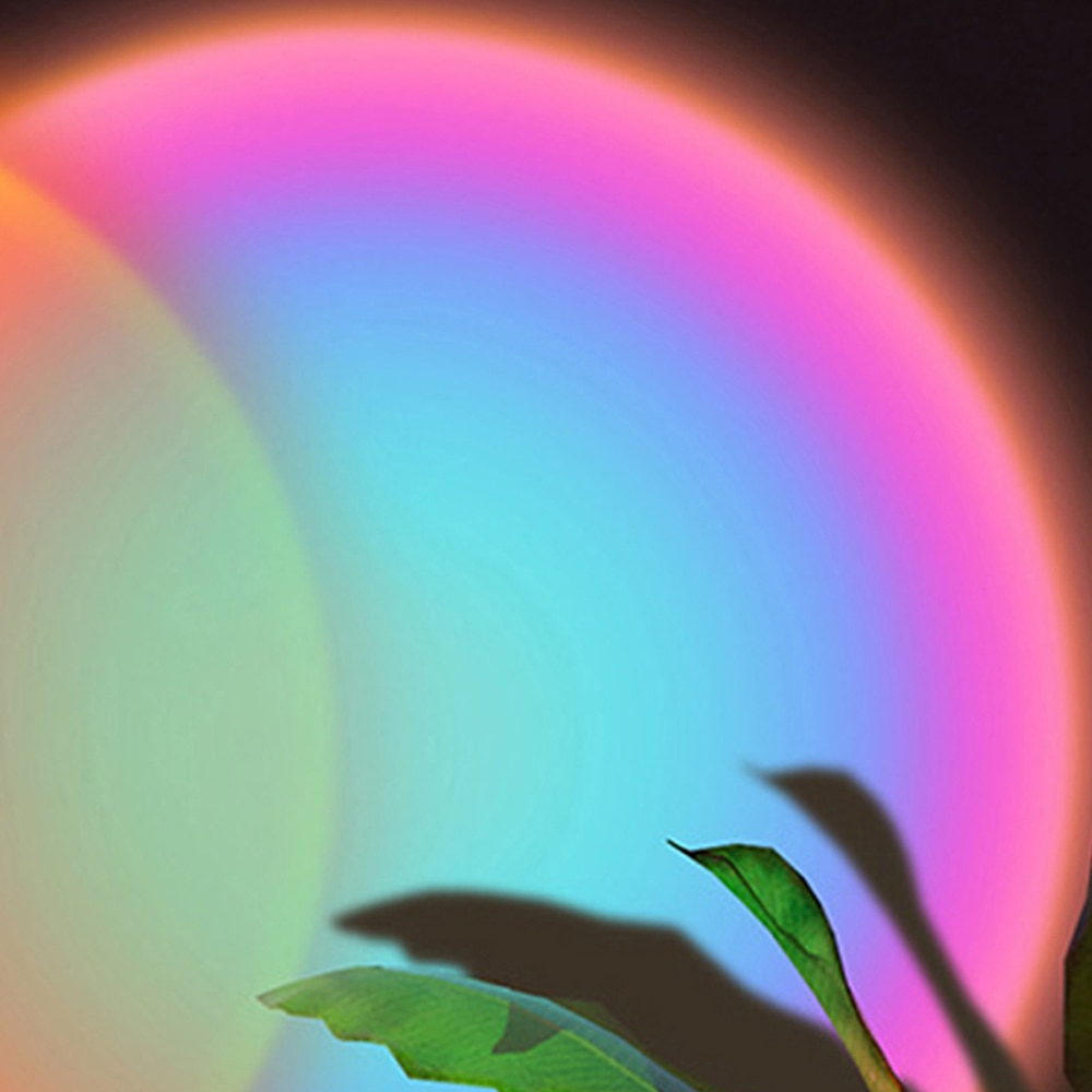 Sunset Lampe Sonnenuntergangs-Projektorlampe, USB-betriebene Regenbogen-Sonnenuntergangs-Atmosphärenlampe, 180 Grad drehbar für Wohnzimmer, Schlafzimmer, Nachttischlampe 2025 - $7.49 –P4