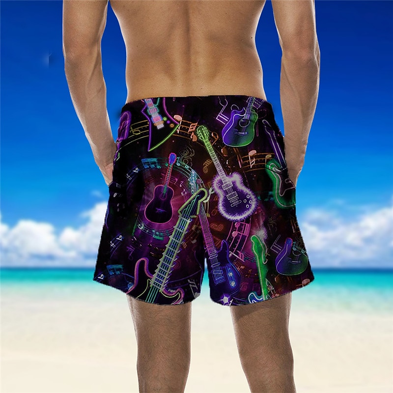 Homens Gráfico Guitarra Instrumento Musical Calção Justo de Natação Shorts de Natação Bermuda de Surf Cintura Média Havaiana Designer Boho Casual Diário Feriado Com Cordão com forro de malha Cintura de 2025 por $19.99 –P3