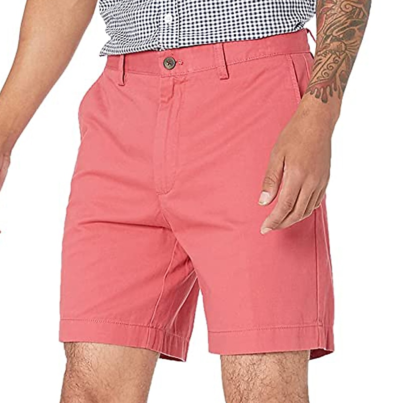 Herren Rosa Shorts Shorts Kurze Hosen Chino Bermuda Shorts Bermudas Lässige Shorts Tasche Elastische Taille Glatt Komfort Knielänge Outdoor Täglich Festtage 100% Baumwolle Strassenmode Stilvoll 2026 - $24.99 –P9