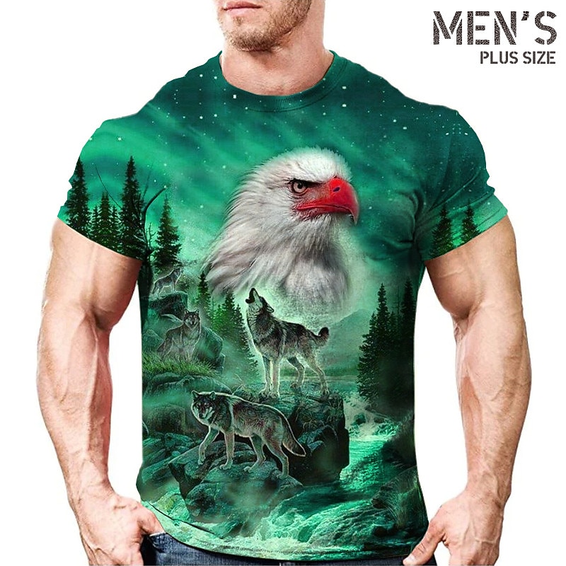 Voor heren Grote maten T-shirt Groot en klein Grafisch Strakke ronde hals Afdrukken Korte mouw Lente zomer Vintage Streetwear Comfortabel Casual Sport Tops 2026 - $20.99 –P2
