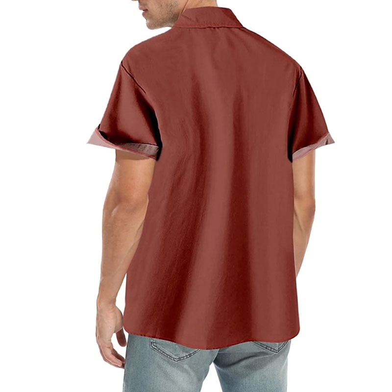 Voor heren Automatisch Gestreept Overhemd Bowlingshirt Overhemd met knopen Korte mouw Vintage Tropisch Modieus Buiten Strand Zomer Lente Strijkijzer Afdrukken Button-omlaag Zwart En Rood Zwart Rood 2025 - $24.99 –P14