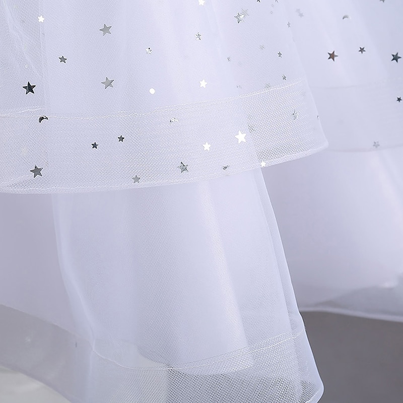 Robe de Demoiselle d'Honneur Fille Fille Robe Robe de fête Utilisation Mariage Soirée Elégant Princesse Paillettes Maille Paillette Sans Manches Col Ras du Cou Blanche Rouge 3-13 ans de 2025 ? $35.99 –P5