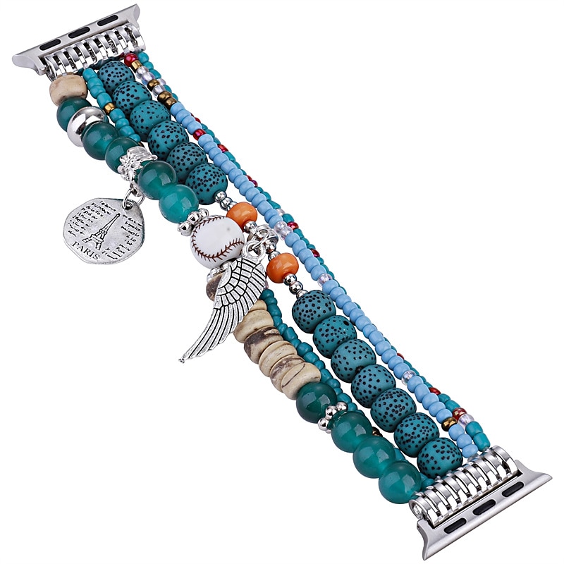 Corda trançada artesanal Compatível com Pulseira Apple Watch 38mm 40mm 41mm 42mm 44mm 45mm 49mm Feminino Com Miçangas Boho Contas pulseira de substituição para iwatch Ultra 2 Series 9 8 7 SE 6 5 4 3 de 2025 por $23.99 –P1