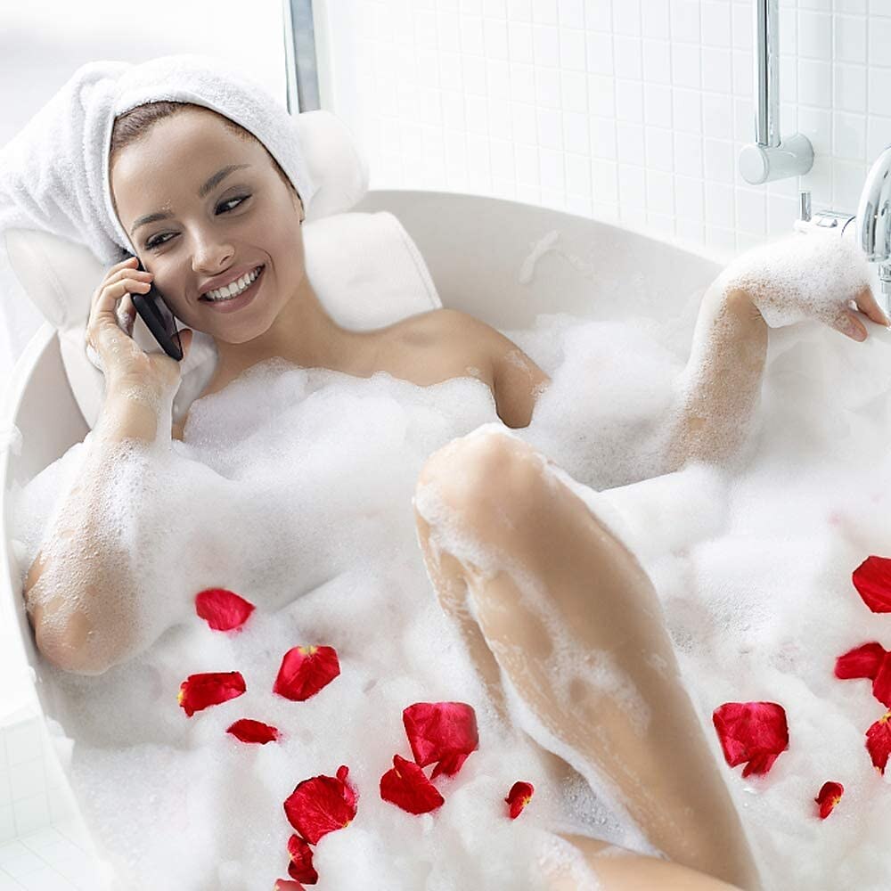 Non-Slip Suction Bath Pillow for Spa Bathtub Cushion