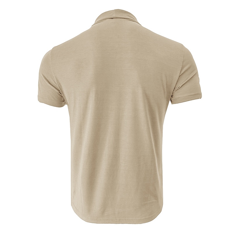 Voor heren T-shirt Coltrui Korte mouw Hoge nek Zomer Effen Stijlvol Modern eigentijds Comfortabel Vakantie Uitgaan Casual / Dagelijks Koffie Top T-shirt voor mannen 2026 - $18.99 –P11