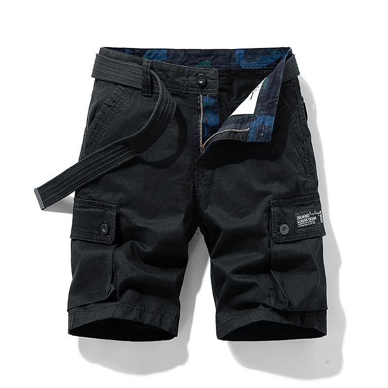 Herren Cargo Shorts Kurze Hosen Shorts Kurze Hosen Multi Pocket Gerade geschnitten Bedruckt Einfarbig Komfort tragbar Knielänge Outdoor Täglich Sport Stilvoll Schwarz Blau 2026 - $26.99 –P4