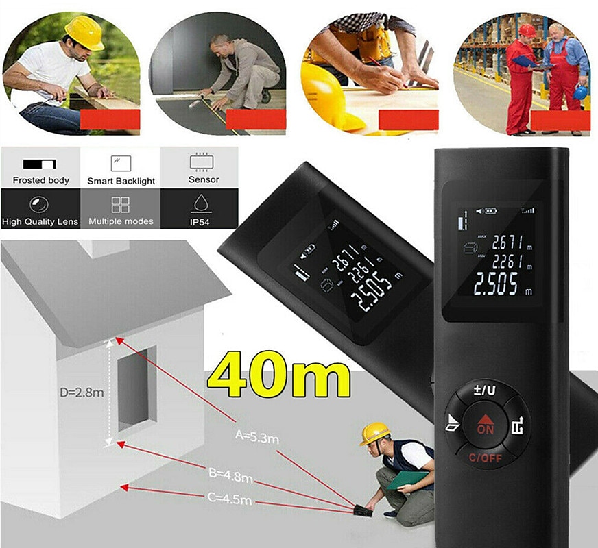 2025年 レーザー距離計 40 メートルスマートデジタル範囲ポータブル usb 充電距離計ミニハンドヘルド距離測定計  コレクション – $39.99 –P6