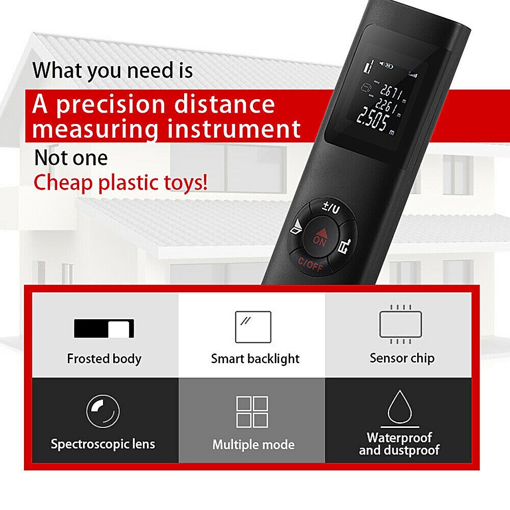 2025年 レーザー距離計 40 メートルスマートデジタル範囲ポータブル usb 充電距離計ミニハンドヘルド距離測定計  コレクション – $39.99 –P9