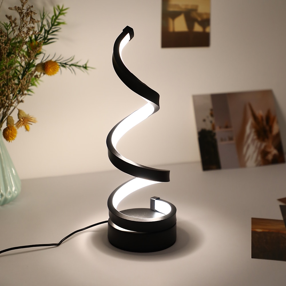 lampada da tavolo a spirale a led moderna interruttore a pulsante di accensione usb dimmerabile a tre marce del 2025 a $27.99 –P3