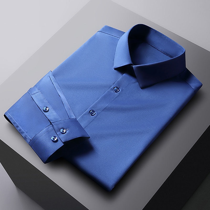 Per uomo Camicie Camicia non stirabile Stampe astratte Matrimonio Esterno Vinaccia Blu-verde Nero Bianco Manica lunga Collo ripiegabile Primavera & Autunno Abbigliamento del 2025 a $28.99 –P7