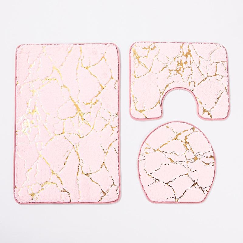 Black Marble Bath Mat Non-slip Bathroom Rugs Sets 3 Piece with Non-Slip Rug, Toilet Lid Cover and Bath Mat, Gold Bathroom Rugs and Mats Sets 2025 - $27.99 –P7