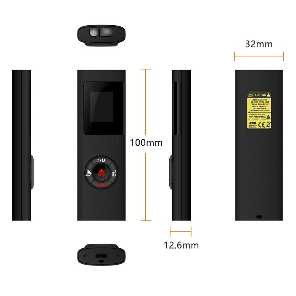 2025年 レーザー距離計 40 メートルスマートデジタル範囲ポータブル usb 充電距離計ミニハンドヘルド距離測定計  コレクション – $39.99 –P12
