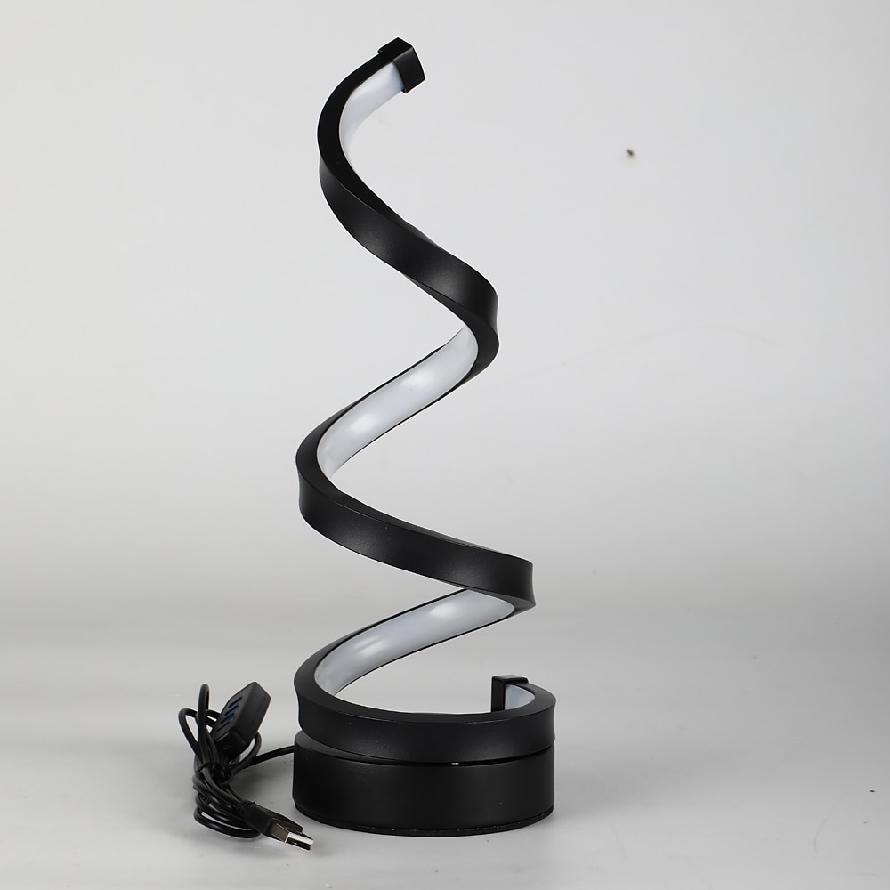 lampada da tavolo a spirale a led moderna interruttore a pulsante di accensione usb dimmerabile a tre marce del 2025 a $27.99 –P10
