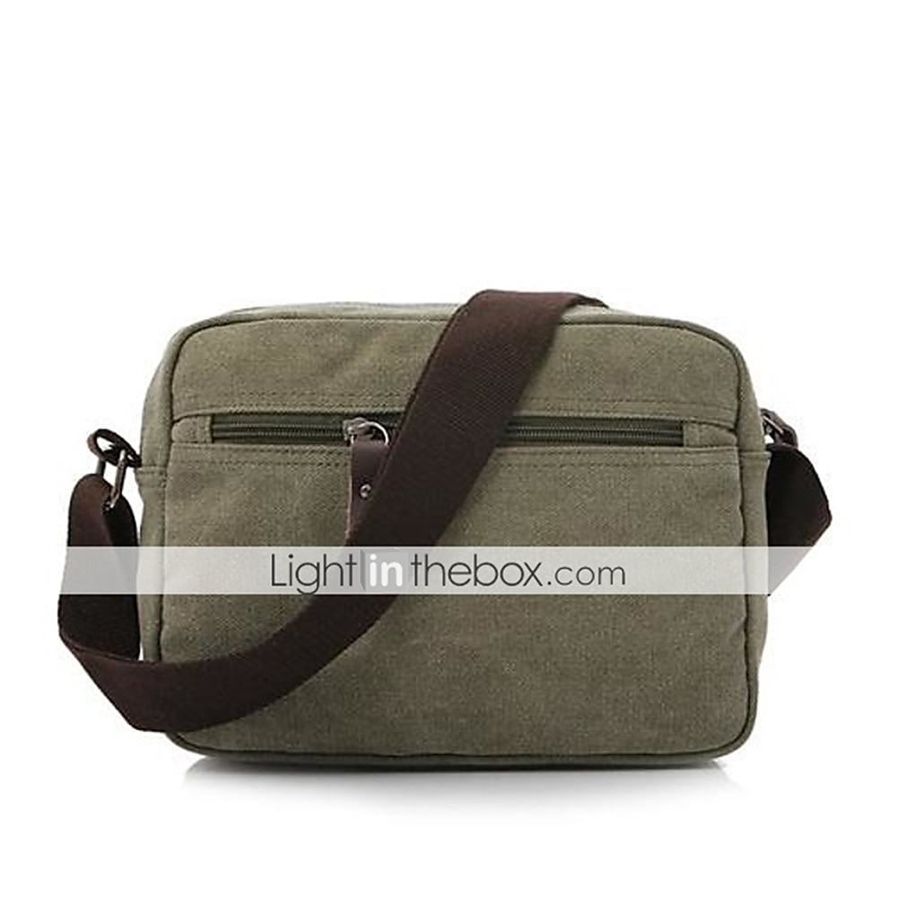 vintage lerret crossbody messenger bag for menn, skulderveske med flere lommer med skinndetaljer for reise og fritidsbruk 2025 - $32.99 –P7