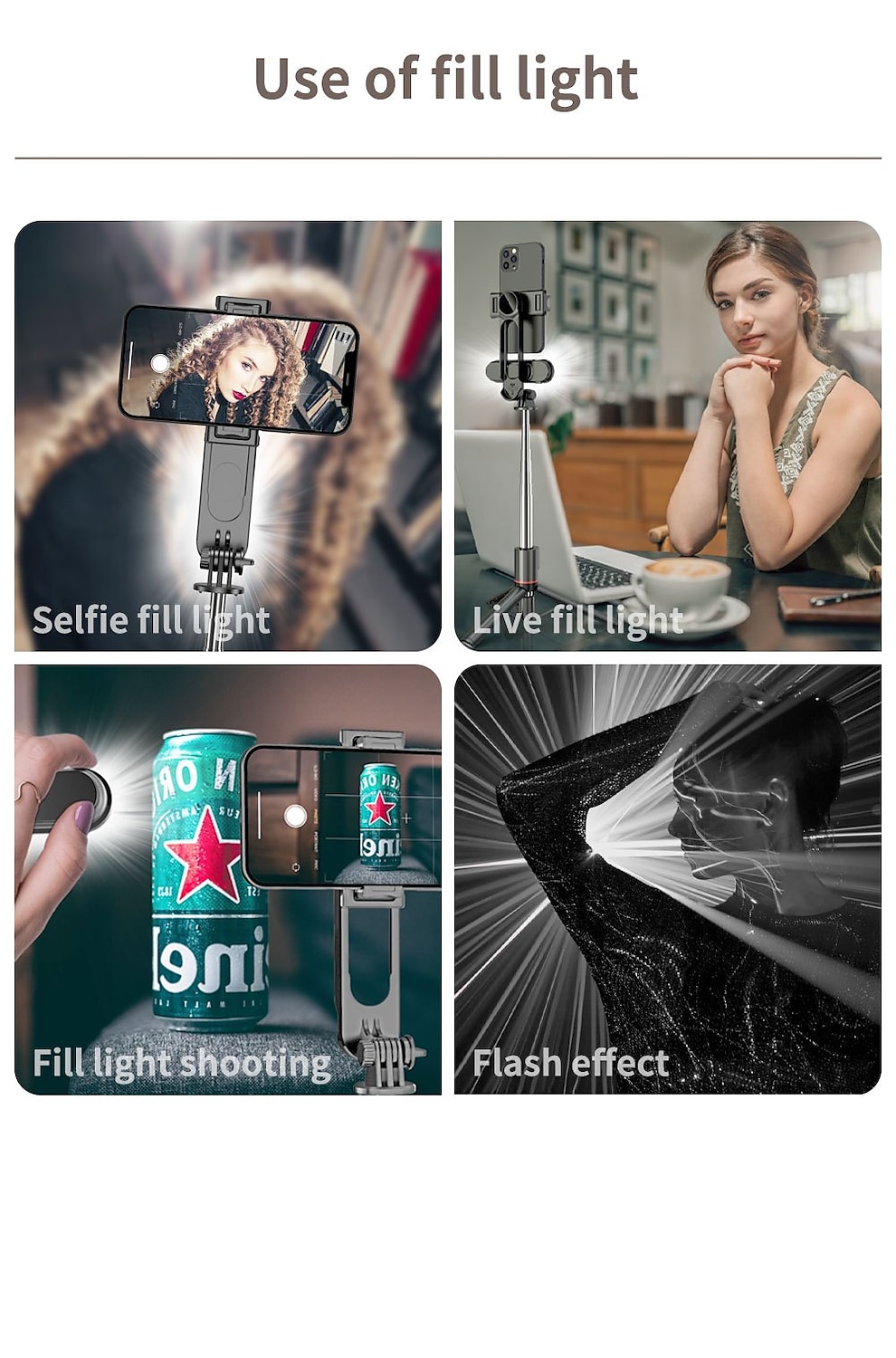 Stable Selfie Stick Tripod With Fill Light 44 Inch Extendable Selfie Stick With Wireless Remote And Tripod Stand 360 Rotation For IPhone 14/13/12/11 Pro/XS Max/XS/XR/X/8/7 Samsung And Smartphone 2025 - $33.99 –P7