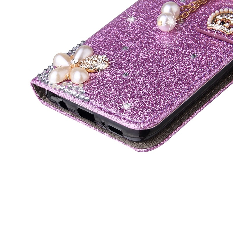 telefone Capinha Para Samsung Galaxy S23 S22 S21 S20 Plus Ultra A54 A34 A14 A73 A53 A33 nota 20 10 S25 Ultra Capa para Cartão Wallet Com Strass Slots de suporte de cartão Virar Magnético Brilho de 2025 por $20.99 –P3
