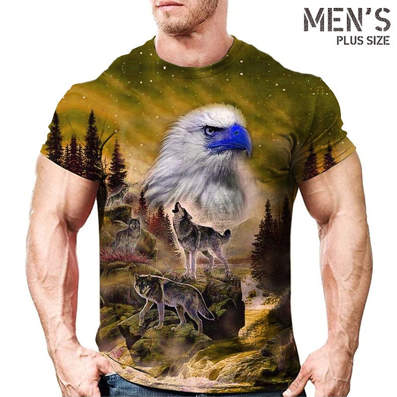 Voor heren Grote maten T-shirt Groot en klein Grafisch Strakke ronde hals Afdrukken Korte mouw Lente zomer Vintage Streetwear Comfortabel Casual Sport Tops 2026 - $20.99 –P3