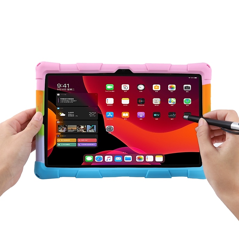 Tabletti kotelot kuoret Käyttötarkoitus Lenovo Tab M10 HD M10 FHD Plus P11 (Plus) TB-J606 J607 J616 Kannettava Kahva Kynäteline Piirretty Väri kaltevuus Panssari Silikoni Lapsille 2025 - $15.99 –P5