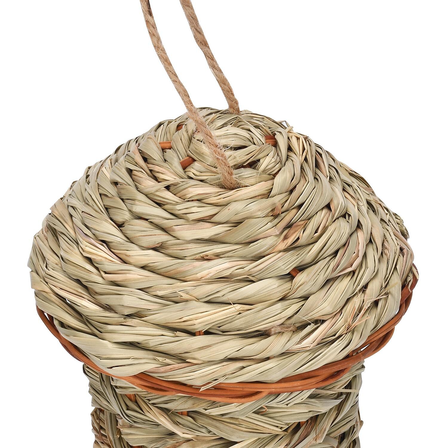 casetta per uccelli da appendere all'esterno, nido di uccelli intrecciato a mano in erba, casa per colibrì, capanna per uccelli naturale all'aperto, casetta per uccelli per bambini, casa per uccelli canori del 2025 a $6.99 -P6