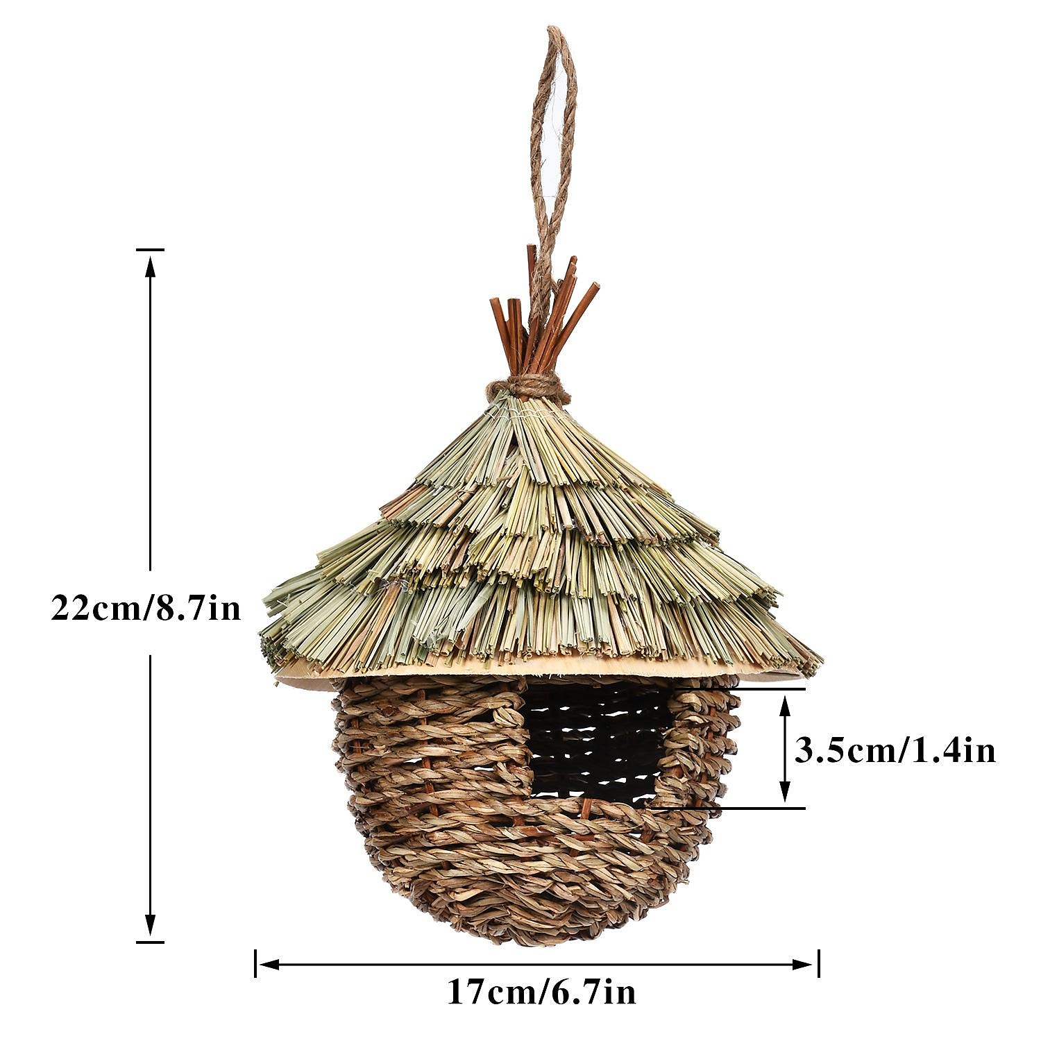 Casetta per colibrì affascinante casetta decorativa per colibrì creativa casetta per uccelli appesa a nido di paglia del 2025 a $14.49 –P2