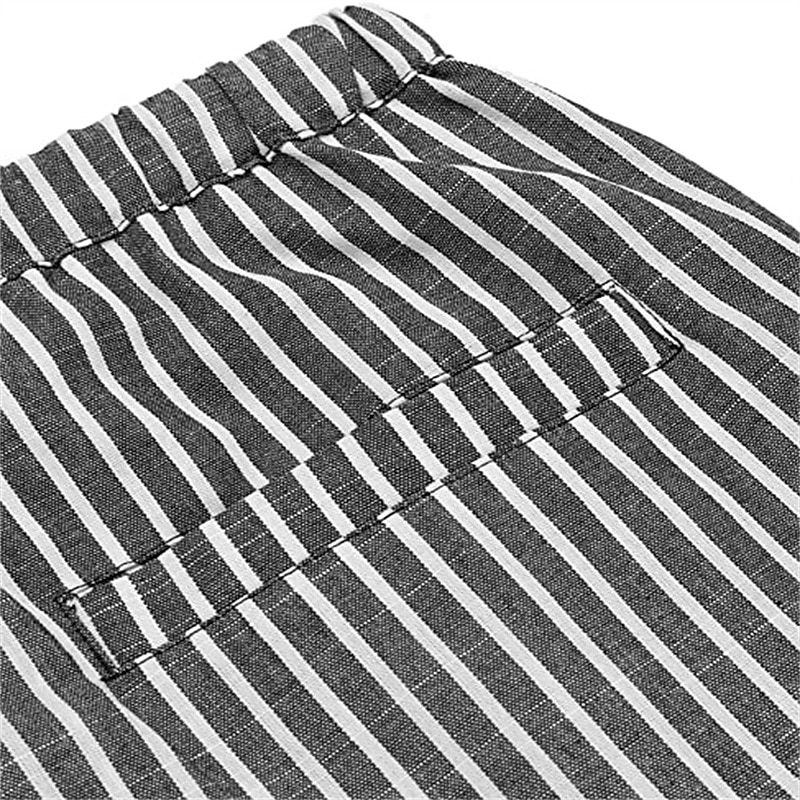 Pánské Kalhoty Letní kalhoty Plážové kalhoty Šňůrky Elastický pas Straight-Leg Proužek Pohodlné Ležérní Denní Dovolená Šik ven Designové Černá Fialová 2025 - $23.99 –P9