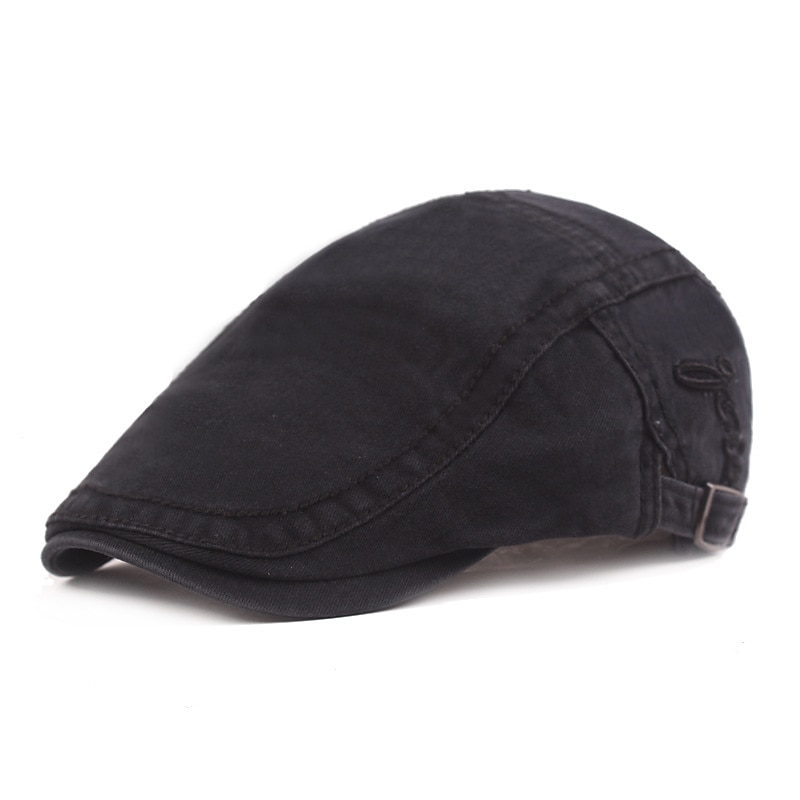 Hombre Gorra Plana Negro Rojo Algodón Moda Ropa de calle Elegante Moda de los años 20 Exterior Diario Noche Plano Templado 2025 - $15.49 –P8