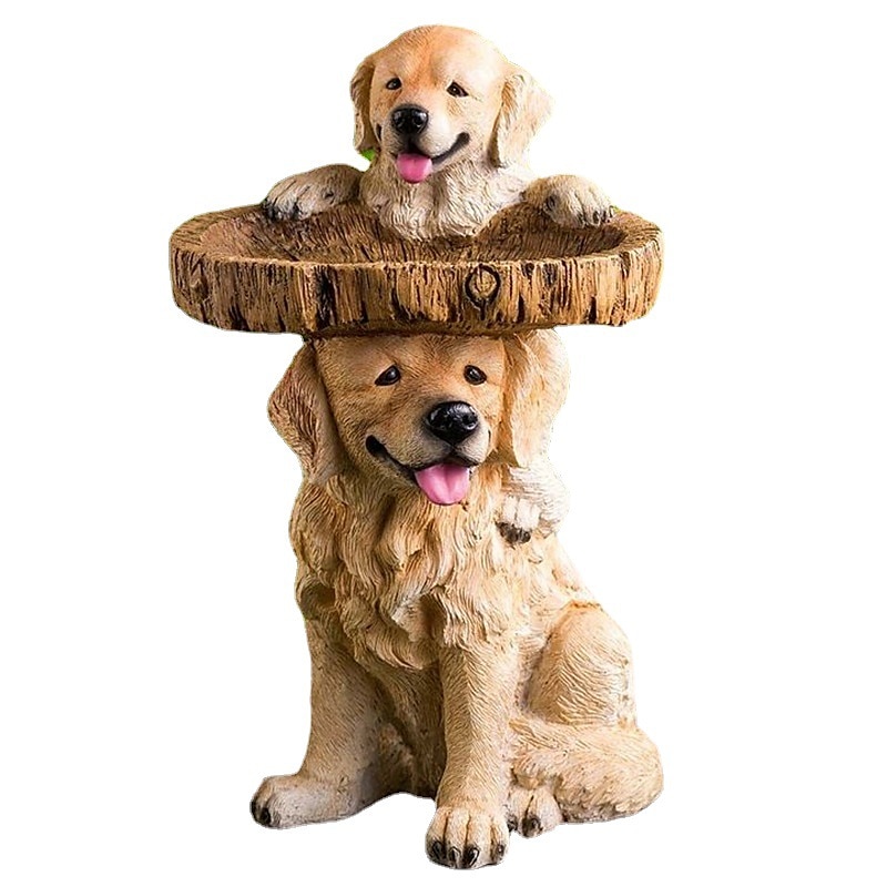 2025年 屋外用のバードバス、茶色の台座が付いたポリレジンの子犬の形をしたバードバス、手作りの野鳥の餌箱とバードバスボウル、屋外用の庭の彫像と置物、庭、芝生の庭の装飾  コレクション – $25.99 –P4