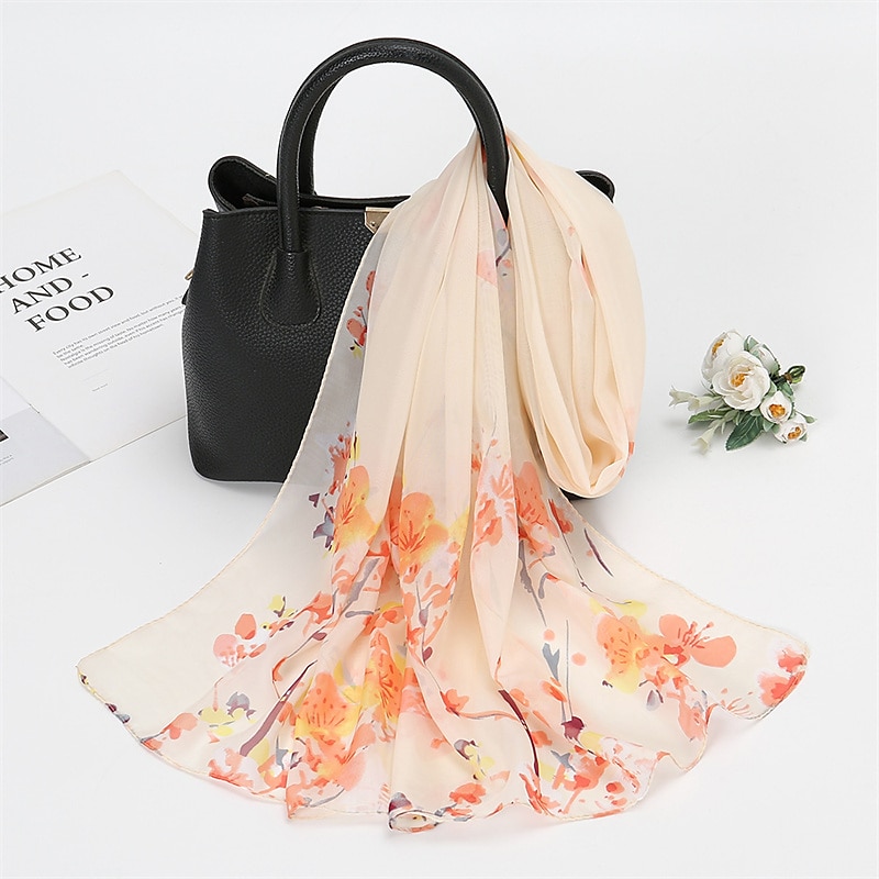 lente zomer mode bloemen dunne stijl chiffon sjaal sjaal lady print zachte vakantie strand-up wrap 150*50 cm 2025 - $12.99 –P7