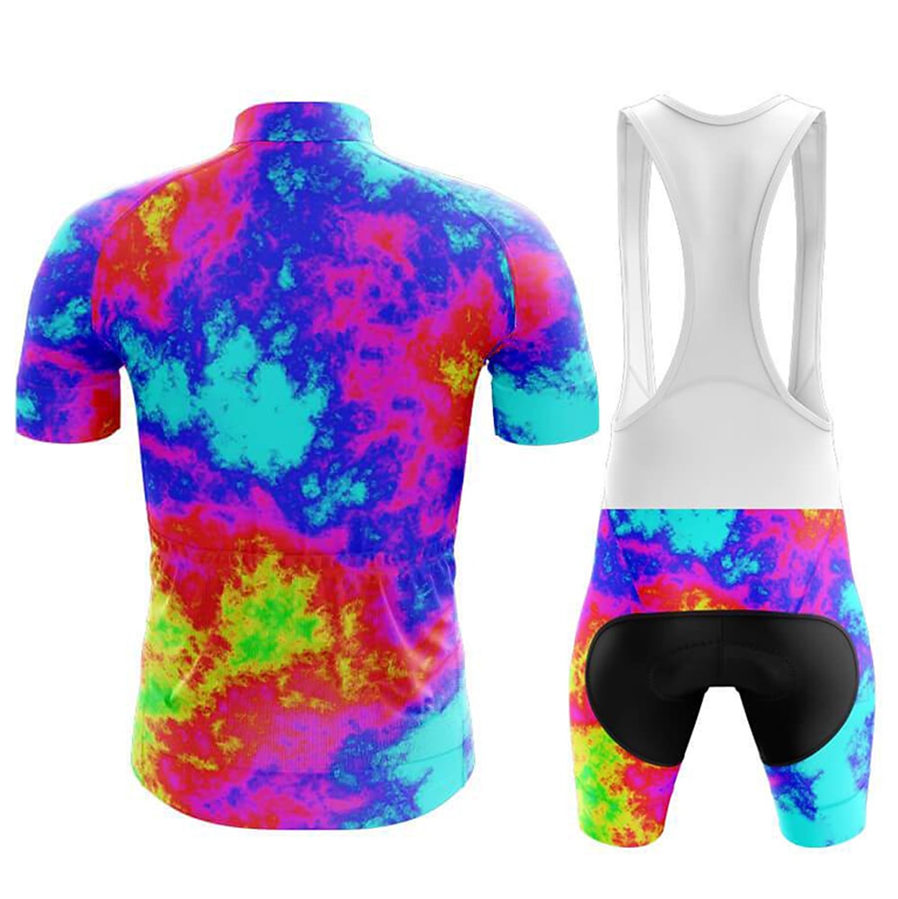 Per uomo Maglia da ciclismo con pantaloncini con bretelle Graffiti Manica Corta Bicicletta Completo Abbigliamento con 3 tasche posteriori Mountain Bike MTB Ciclismo su strada Cuscinetto 3D del 2025 a $50.99 –P5