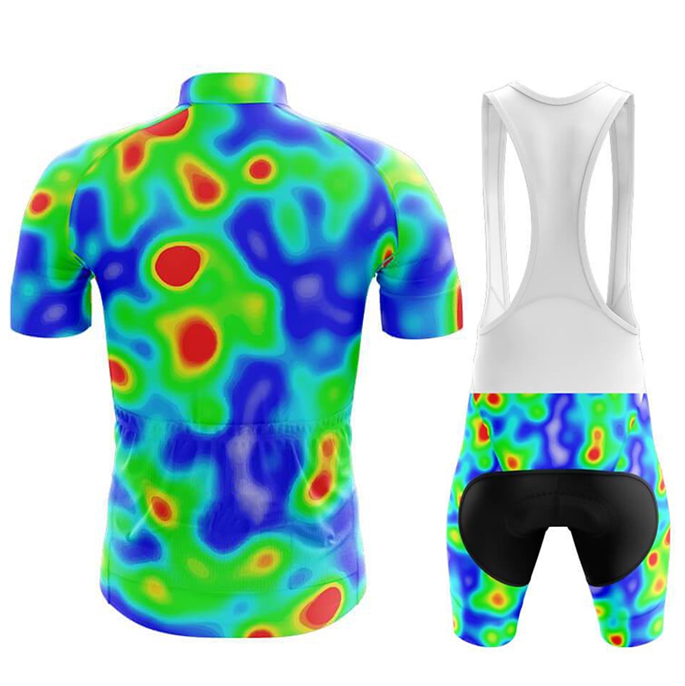 Per uomo Maglia da ciclismo con pantaloncini con bretelle Graffiti Manica Corta Bicicletta Completo Abbigliamento con 3 tasche posteriori Mountain Bike MTB Ciclismo su strada Cuscinetto 3D del 2025 a $50.99 –P9