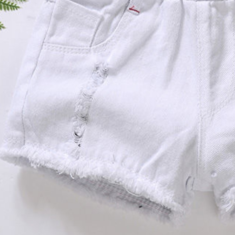 ילדים בנות שורטים צבע אחיד פעיל חלול חיצוני בָּחוּץ כותנה 3-7 שנים קיץ שחור לבן צהוב 2026 - $11.99 –P10